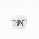 Wooden box mug (Leaves Series sketch cat, white)