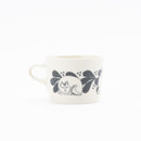 Wooden box mug (Leaves Series sketch cat, white)