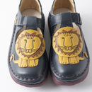 【Lisa Larson × Estacion】ライオン・本革ストラップシューズ（ネイビー）