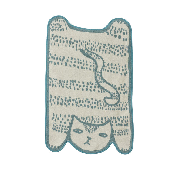 Bath mat (cat / blue)