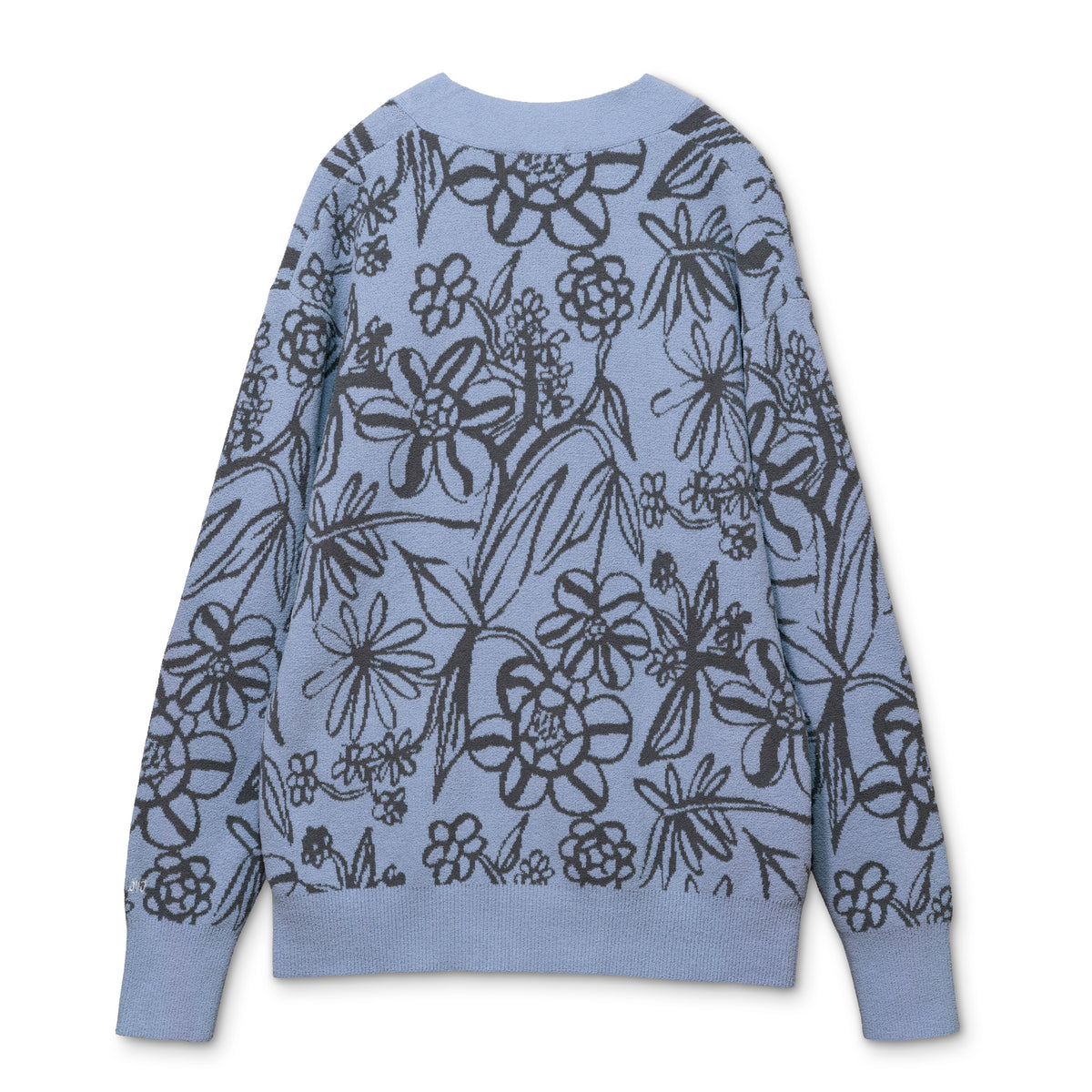 mucava] Jacquard cardigan (saxophone blue)