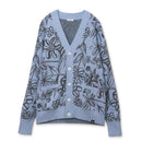 【mucava】ジャカードカーディガン（サックスブルー）