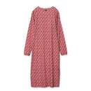 【mucava】キシリトール長袖Tワンピース（総柄・レッド）