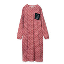 【mucava】キシリトール長袖Tワンピース（総柄・レッド）