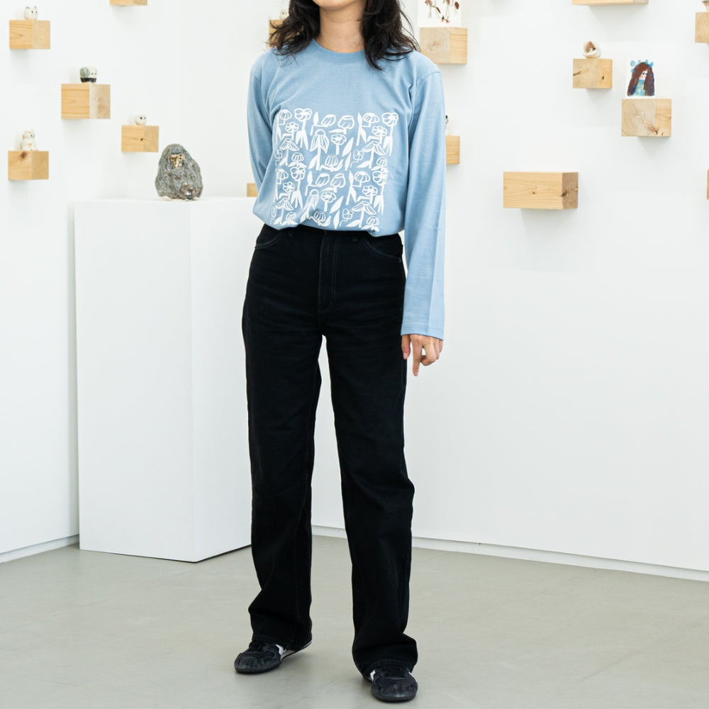 ちいかわ L/STシャツ ハチワレ アシッドブルー