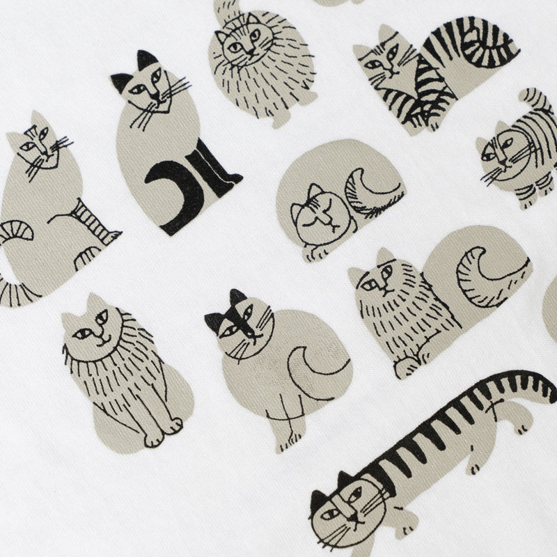 T -shirt (sketch cat and other Leaves Series / Acid Blue)