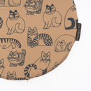 圓形坐墊（素描貓）