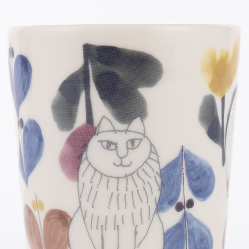 湯呑み（Leaves series スケッチねこたち）