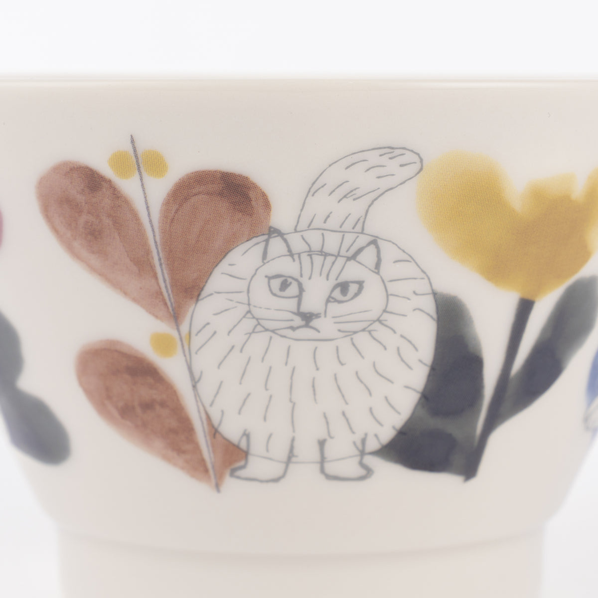 茶碗 （Leaves series スケッチねこたち）