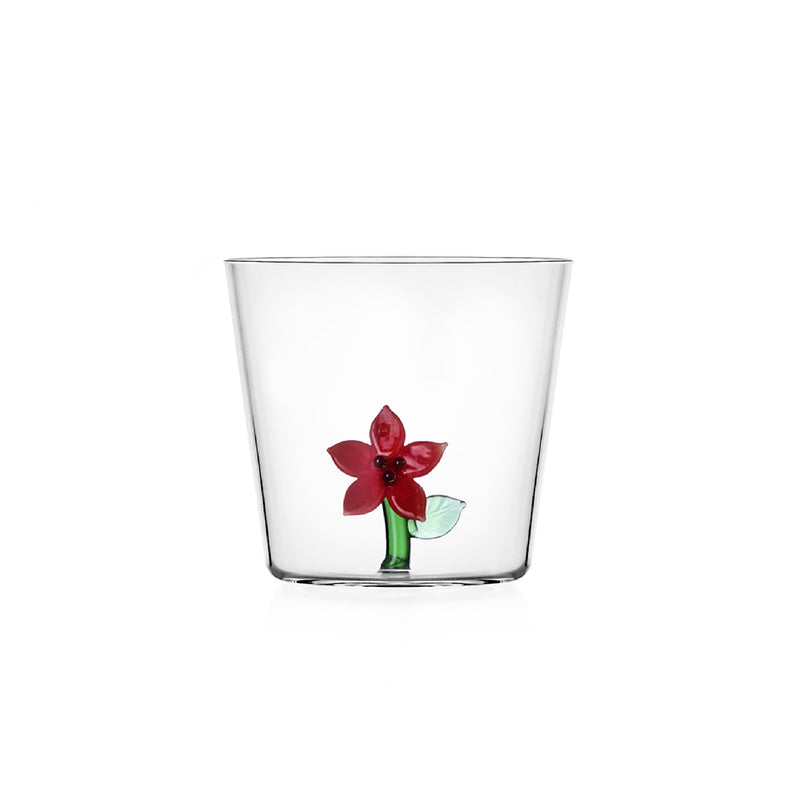 Poinsettia glass (red)