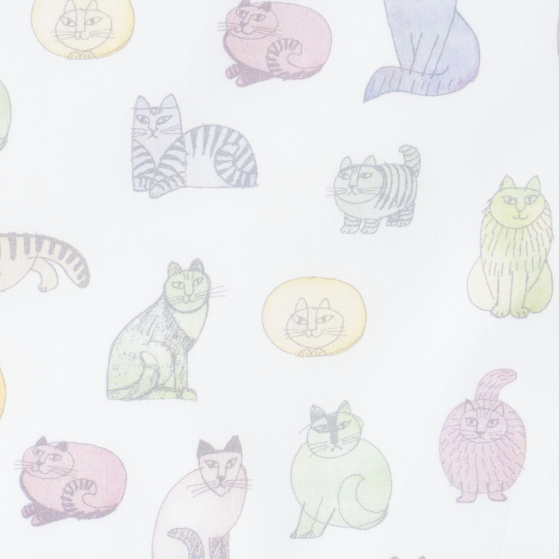 Cotton handkerchief (macaroon sketches cats)