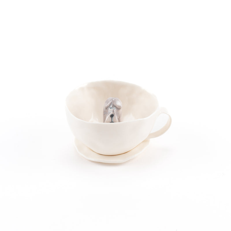 Coffee cup with a good idea (Terrier, Gray, Sayashiya) No.4