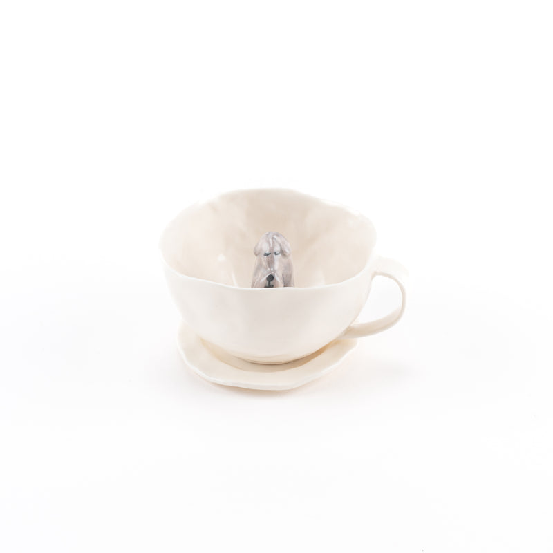 Coffee cup with a good idea (Terrier, Gray, Sayashiya) No.6