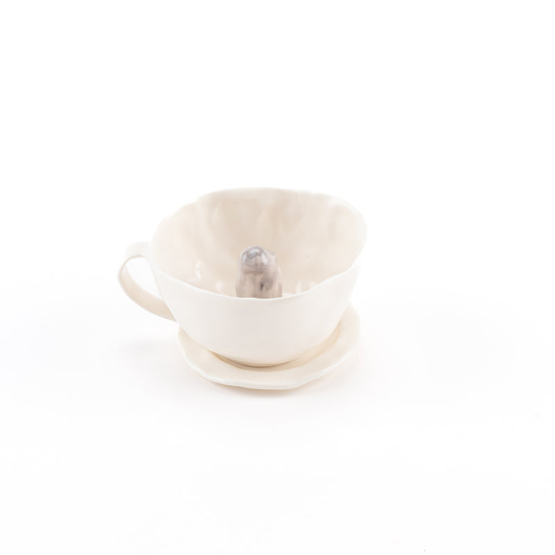 Coffee cup with a good idea (Terrier, Gray, Sayashiya) No.10