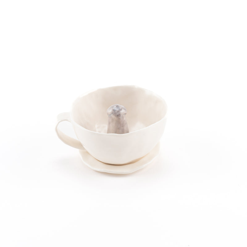 Coffee cup with a good idea (Terrier, Gray, Sayashiya) No.11