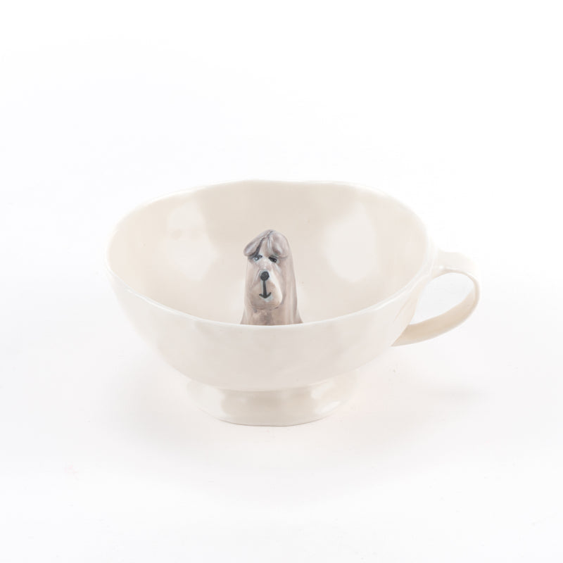 Happy tea cup (Terrier, Gray, Petchi) No.1