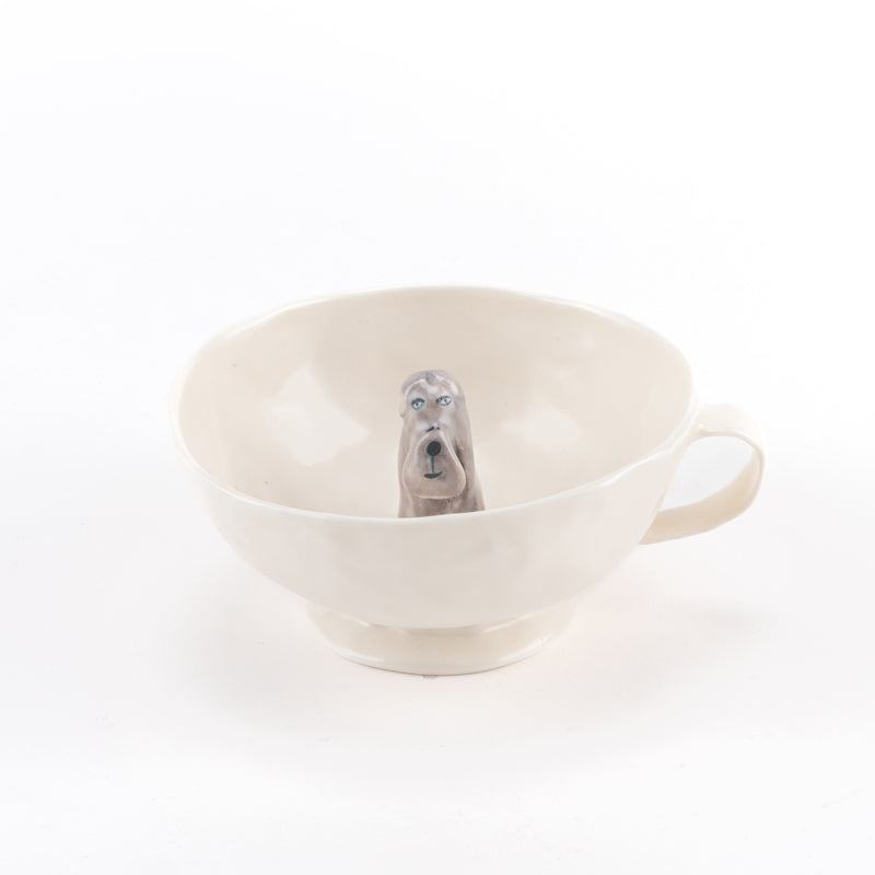 Happy tea cup (Terrier, Gray, Pachiri) No.3