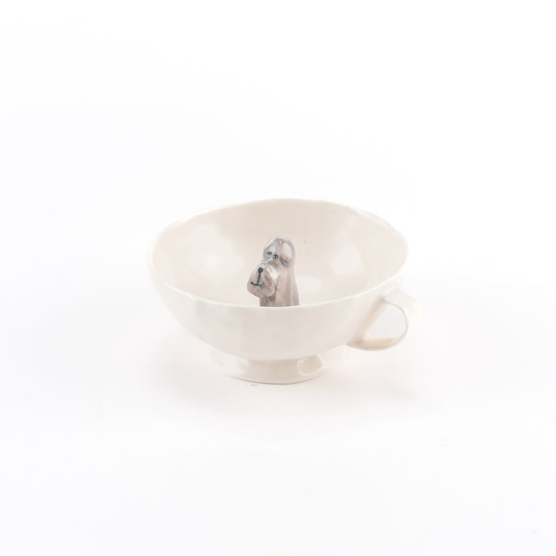 Happy tea cup (Terrier, Gray, Pachiri) No.6