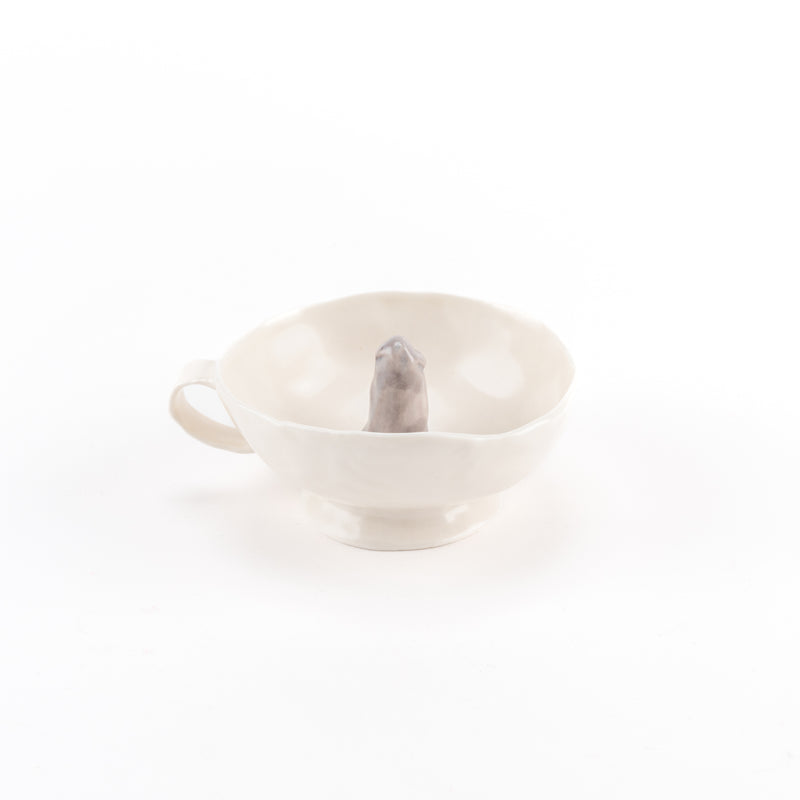 Happiness tea cup (Terrier, Gray, Sayashiya) No.3