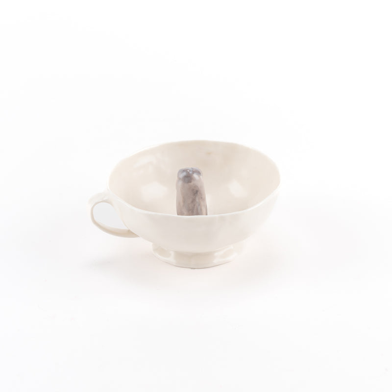 Happiness tea cup (Terrier, Gray, Sayashiya) No.5