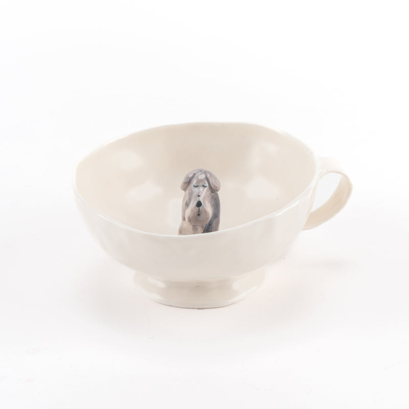 Happy tea cup (Terrier, Gray, Sayashiya) No.11