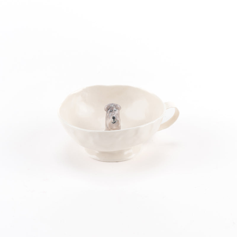 Happy tea cup (Terrier, Gray, Sayashiya) No.14