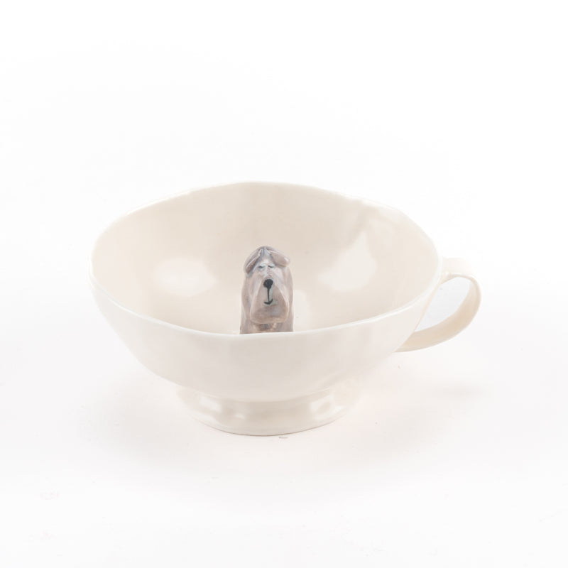 Happy tea cup (Terrier, Gray, Sayashiya) No.16