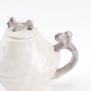 犬の親子のポット（グレー・ぱっちり）NO.1