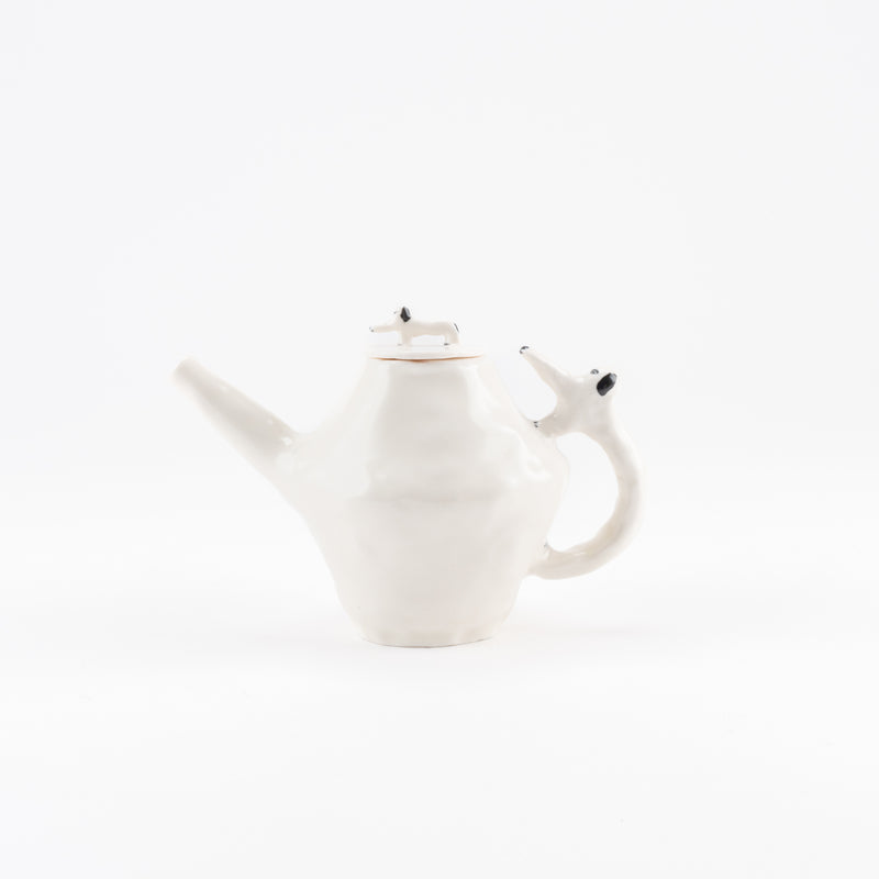 Dog's parent and child pot (white, softened)