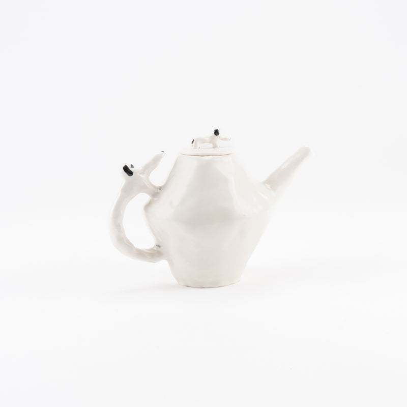 Dog's parent and child pot (white, softened)