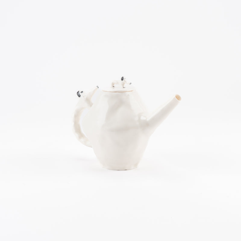 Dog's parent and child pot (white, softened)