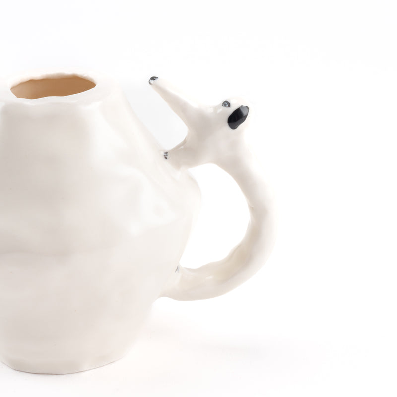 Dog's parent and child pot (white, softened)