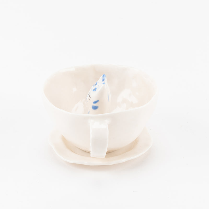 CAT COFFEE CUP (Coffee Cup / Blue Stripe) No.5 Kyoto