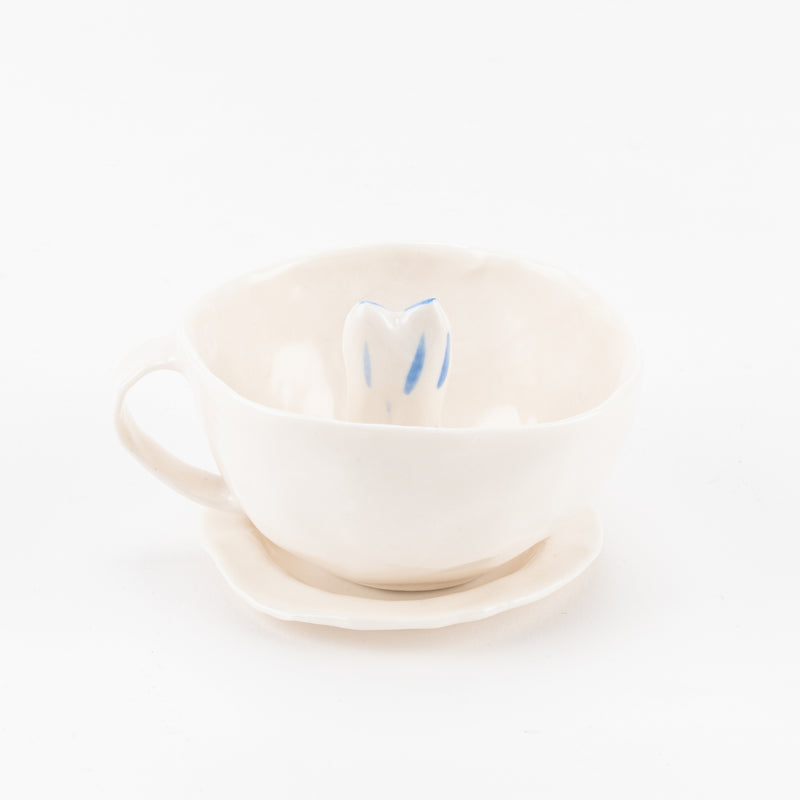 CAT COFFEE CUP (Coffee Cup / Blue Stripe) No.5 Kyoto