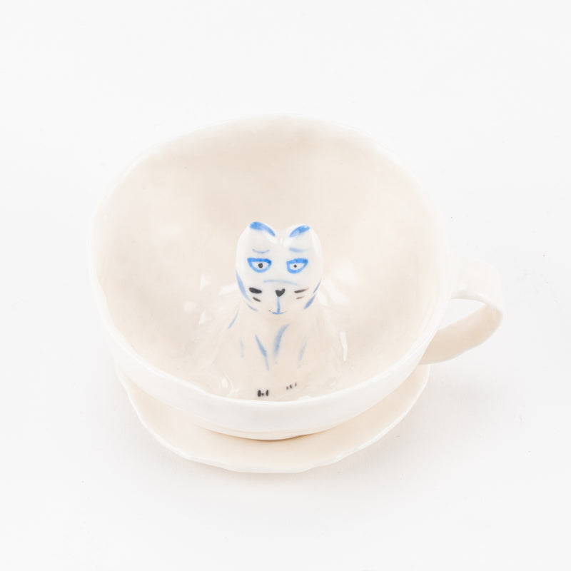 CAT COFFEE CUP (Coffee Cup / Blue Stripe) No.5 Kyoto