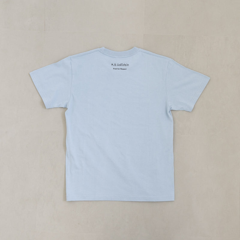 T -shirt (fish rice / acid blue)