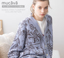 【mucava】ジャカードカーディガン（サックスブルー）