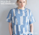 【mucava】キシリトールTシャツ（総柄・ブルー）