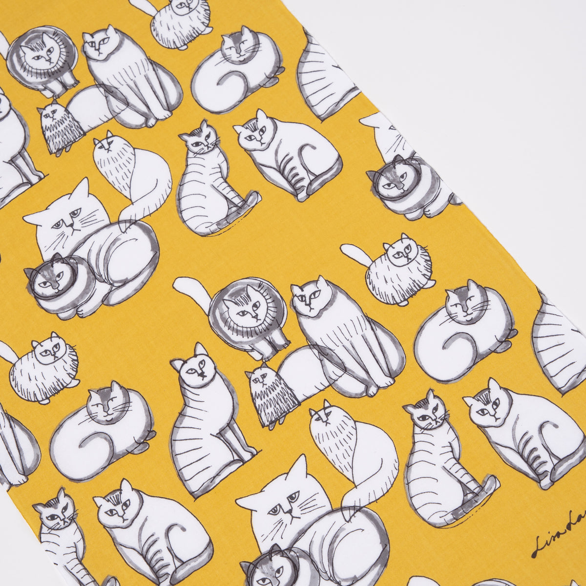 捺染てぬぐい（Found Cats Series・黄）