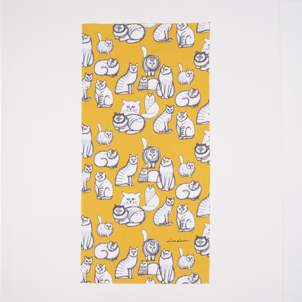 捺染てぬぐい（Found Cats Series・黄）