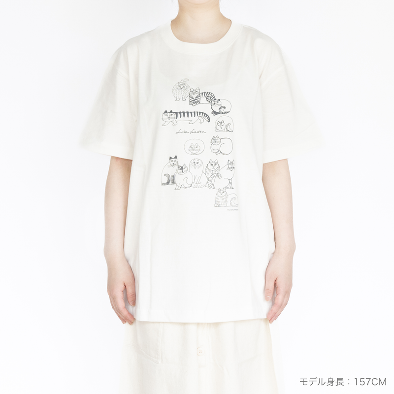 Tシャツ（スケッチねこ・バニラホワイト）