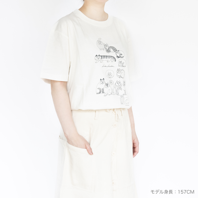 T -shirt (sketch cat / vanilla white)