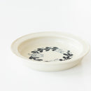 すくいやすいカレー皿（Leaves series スケッチねこたち・ホワイト）