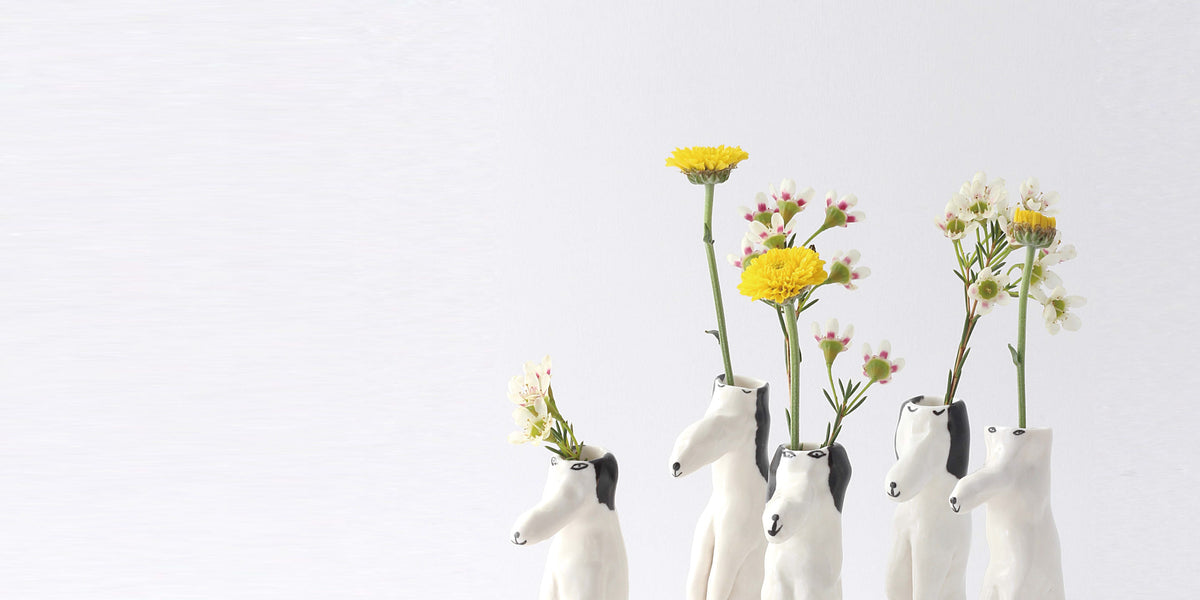 スモールドッグ花瓶（立ち上がった犬）エレオノール ボストロム - 花瓶 