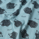 Cut cross (110 x 50cm, hedgehog, blue)