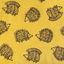 捺染てぬぐい（ハリネズミ3兄弟・イエロー）