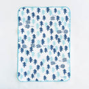 吸水クロス（はりねずみの森・スカイブルー×ネイビー）