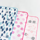 吸水クロス（はりねずみの森・スカイブルー×ネイビー）