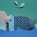 Hot water bottle (hottie) Fin blue