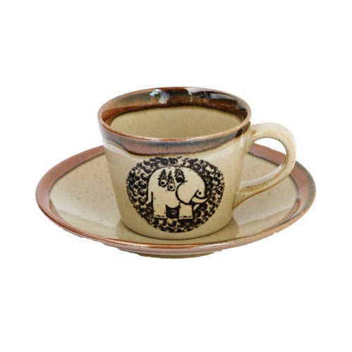 Mashiko's coffee cup & saucer (elephant)